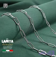 گردنبند نقره ایتالیایی مدل گیره کاغذی کد G140