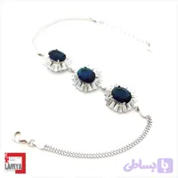 دستبند نقره طرح ياقوت كبود کدD012