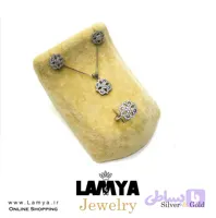 نيم ست نقره مدل ژولیت روکش طلا سفید کد N064