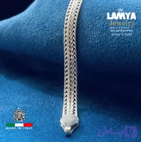 گردنبند نقره ایتالیا مدل Foxtail تخت طرح بافت کد G129