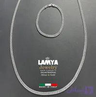 زنجیر و دستبند نقره ایتالیا مدل کارتیه تراش خرده 5mil کد N106