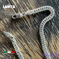 زنجیر و دستبند نقره ایتالیا مدل کارتیه دوبل 5mil کد N129