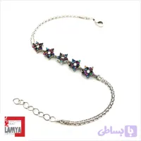 دستبند نقره مدل 5 ستاره نگين اتریشی کدD011