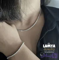 نیم ست نقره زنانه مدل تنیس کد N135