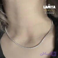 گردنبند نقره مدل تنیسی نگین دار کدG113