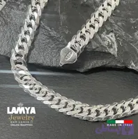 زنجیر و دستبند نقره ایتالیایی مدل کارتیه دوبل 7mil کد N139