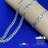 زنجیر و دستبند نقره ایتالیا مدل کارتیه کد N103