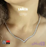 گردنبند نقره مدل تنیسV نگین پرنسس کدG132