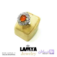 انگشتر نقره زنانه مدل ایناری نگين عقيق يمن کد A039