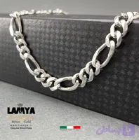 زنجیر نقره ایتالیایی فرانچسکو مدل فیگارو 8mil کدG070