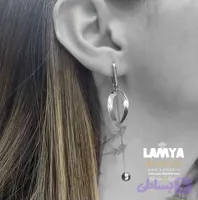 گوشواره نقره مدل بیضی کد E021