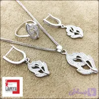 نيم ست نقره مدل برگ کدN017