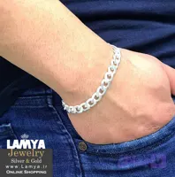 دستبند نقره مردانه ایلشن طرح کارتیه کد D053