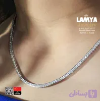 گردنبند نقره مدل تنیس نگین پرنسس 3mil کدG131