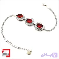 دستبند نقره نگین دار طرح یاقوت کدD014