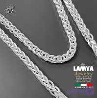 گردنبند نقره مردانه ایتالیایی مدل گندم توری کد G136