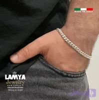 دستبند نقره ایتالیا کارتیه دامبله 8mil کدD085