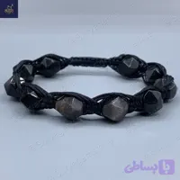 دستبند مردانه سنگی سنگ آبسیدین اصل و معدنی Mystic Trio 5