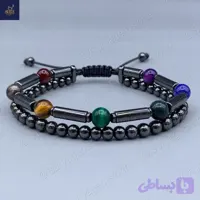 دستبند هفت چاکرا مردانه، سنگ‌های اصل ، طبیعی و معدنی Seven Flames