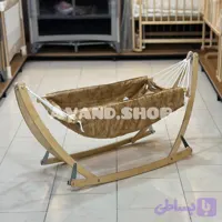 گهواره سنتی چوبی تاشو نوزاد مدل آنیا (طرح خرس )