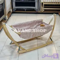 گهواره سنتی چوبی تاشو نوزاد مدل آنیا (طرح خرس )