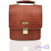 کیف دوشی چرم کروکودیلی عسلی