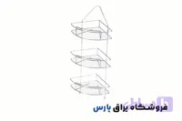 کنج حمام سه طبقه آویز استیل مدل آهیل 2 آدلان