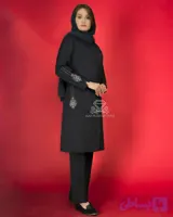 مانتو شلوار نخی دکمه دار نیکسا