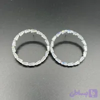 گوشواره حلقه ای میخی نقره ای