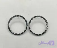 گوشواره حلقه ای میخی کریستالی مشکی