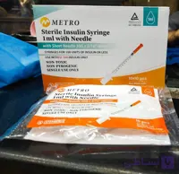 سرنگ انسولین ۰.۵ میلی‌لیتری میترو (metro) بسته ۵۰ عددی