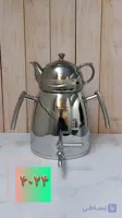 کتری وقوری نزاز هرمی دسته استیل قوری چینی کروم کد۴۰۲۴