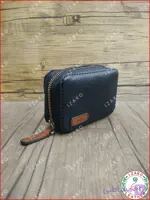 کیف پول و اکسسوری چرمی دست دوز مدل i-66 مشکی ایزاکو
