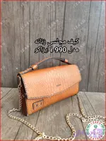 کیف مجلسی زنانه چرم گاوی مشکی مدل i-990 برند ایزاکو