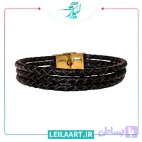 دستبند چرم طبیعی اسپرت با قفل رولکسی مدل 10030
