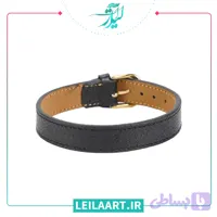 دستبند چرم مردانه با قفل رولکسی مدل 10022