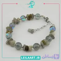 دستبند زنانه لابرادوریت چیپسی و گرد مدل 10094