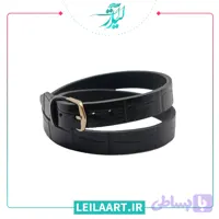 دستبند چرم طبیعی اسپرت با قفل سگک کمربندی مدل 10025