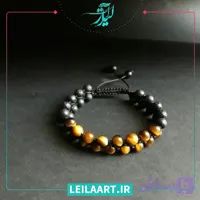 دستبند سنگ چشم ببر و سنگ لاوا مردانه و زنانه کد 10018