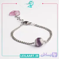 دستبند زنانه سنگ آمیتیست مدل 10045