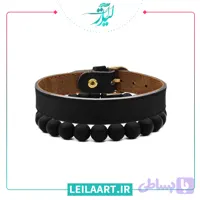 دستبند چرم طبیعی اسپرت با مهره اونیکس مدل 10026