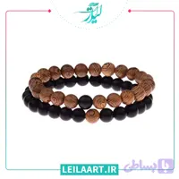 دستبند ست اسپرت مهره چوبی و اونیکس مدل 10080