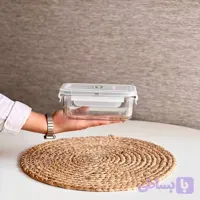 ظرف شیشه ای مستطیل درب دار 580 میل لیمون – کد 2028