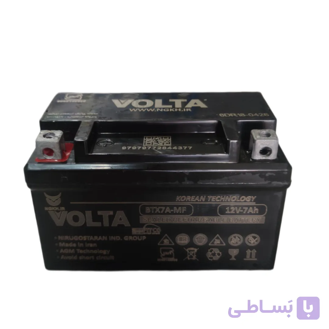 باتری موتورسیکلت 12 ولت 7 پهن ولتا باطری کلیک ، طرح کلیک ، طرح زد 1000