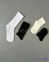 جوراب بیسیک بدون طرح مشکی سفید
