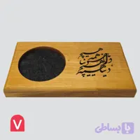 زیر لیوانی چوبی طرح دار مدل دنیا همه هیچ