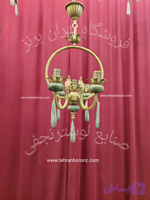 لوستر برنز و سنگ لیانا۴شاخه۵شعله آشپرخانه اتاق خواب