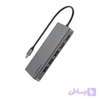 هاب ۱۲ پورت POWEROLOGY مدل HDMI & DISPLAYPORT USB-C HUB ETHERNET