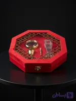 جعبه هدیه شش ضلعی مخمل زعفران