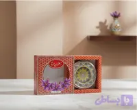 جعبه زعفران 5 گرم با قوطی فلزی خاتم طرح ممتاز